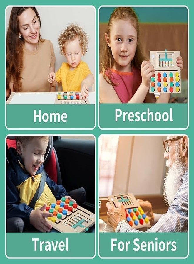 SMARTTHINKER Smart Thinker Toys Color Matching Puzzle, Montessori Slide Puzzle Game Brain Teasers Logic Game Preschool Educational Learning Toys for Kids Boys Girls 3 + Years Old (5 Color) (Montessori Puzzle) - Image 4